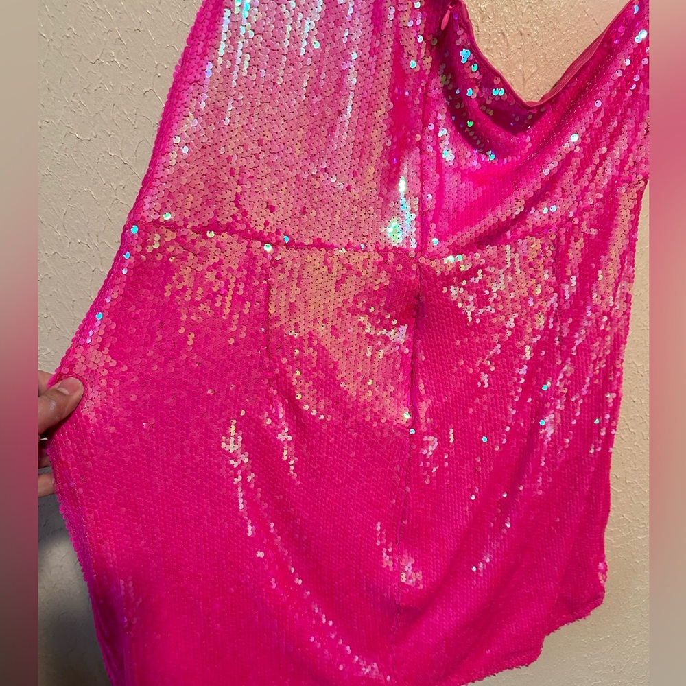 FAERIESTY Sequins Cocktail Dress Size 4X Plus Size Barbie pink - Picture 5 of 12